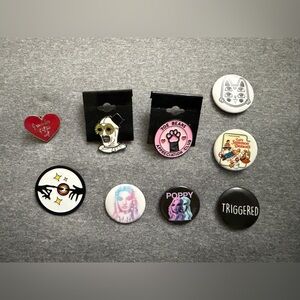 Pop Culture Enamel Pin Lot Taylor Swift Poppy E.T. Horror